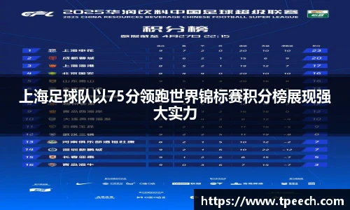 上海足球队以75分领跑世界锦标赛积分榜展现强大实力